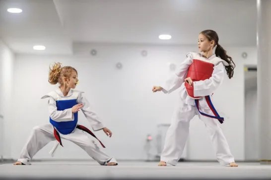 Kids Practising Taekwondo